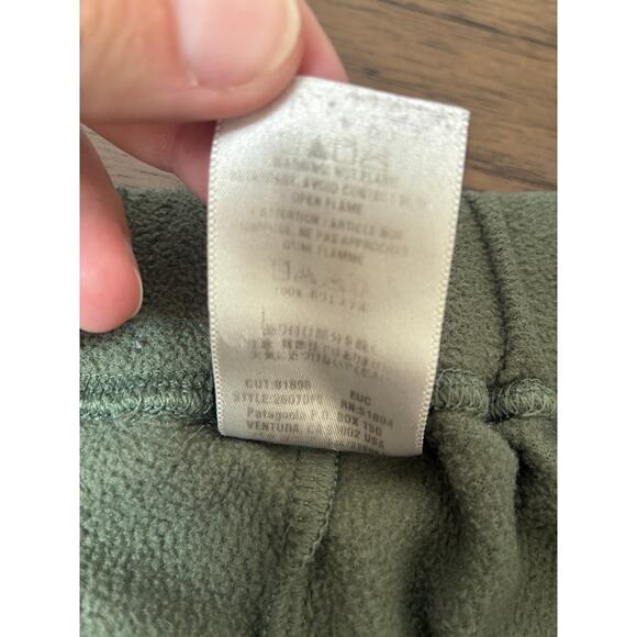 Vintage Patagonia Synchilla Fleece Pants Womens Medium Green Wide Leg Mad in USA - Picture 6 of 8